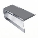 Heavy Duty Rake Back Aluminium Stair Nosing 2.75m, 62 x 56, mid grey insert, Mirrorflect Silver finish