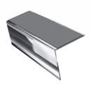 Rakeback Aluminium Stair Nosing 2.75m 56mm Custom Finishes, mid grey insert, Mirrorflect Silver finish