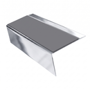Aluminium Stair Nosing Rake Back 2.44m 70mm Single Channel, mid grey insert, Mirrorflect Silver finish