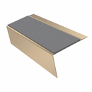 Aluminium Stair Nosing 3.22m 70mm Tread Custom Finishes, mid grey insert, Satin Bronze finish