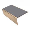 Aluminium Stair Nosing 3.22m 46mm Tread 25mm Riser Rake Ba, mid grey insert, Satin Bronze finish
