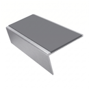 Aluminium Stair Nosing 3.22m 46mm Tread 25mm Riser Rake Ba, mid grey insert, Satin Silver finish