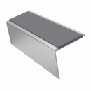 Heavy Duty Rake Back Aluminium Stair Nosing 2.75m, 62 x 56, mid grey insert, Satin Silver finish