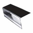 Heavy Duty Aluminium Stair Nosing 3.22m Slip Resistant, premium black insert, Mirrorflect Silver finish