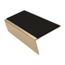 Aluminium Stair Nosing 3.22m 46mm Tread 25mm Riser Rake Ba, premium black insert, Satin Bronze finish