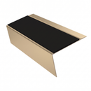 Aluminium Stair Nosing 3.22m 70mm Tread Custom Finishes, premium black insert, Satin Bronze finish