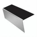 Heavy Duty Rake Back Aluminium Stair Nosing 2.44m, 62 x 56, premium black insert, Satin Silver finish