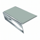 Aluminium Stair Nosing 2.75m 46mm Tread 25mm Riser, sage green insert, Mirrorflect Silver finish