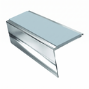 Heavy Duty Rake Back Aluminium Stair Nosing 3.22m, 62 x 56, sage green insert, Mirrorflect Silver finish