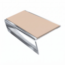 Aluminium Stair Nosing 3.22m 46mm Tread 25mm Riser Rake Ba, sahara insert, Mirrorflect Silver finish