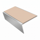 Aluminium Stair Nosing 3.22m 46mm Tread 25mm Riser Rake Ba, sahara insert, Satin Silver finish