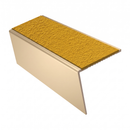 Aluminium rake back stair nosing 56 x 56mm, Solar Mor Grip insert, Satin Bronze finish