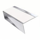 Aluminium Stair Nosing 3.22m 70mm Tread Custom Finishes, white insert, Mirrorflect Silver finish