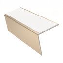 Heavy Duty Rake Back Aluminium Stair Nosing 2.44m, 62 x 56, white insert, Satin Bronze finish
