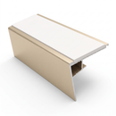 Heavy Duty Rake Back Aluminium Stair Nosing 2.75m, 62 x 56, white insert, Satin Bronze finish