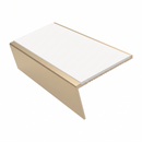 Aluminium Stair Nosing 2.75m 46mm Tread 25mm Riser, white insert, Satin Bronze finish