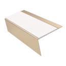Rake Back Stair Nosing 2.75m 70mm Tread Anti Slip Vinyl, white insert, Satin Bronze finish