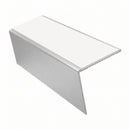 Heavy Duty Rake Back Aluminium Stair Nosing 2.44m, 62 x 56, white insert, Satin Silver finish