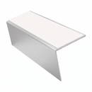 Rakeback Aluminium Stair Nosing 2.75m 56mm Custom Finishes, white insert, Satin Silver finish