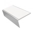 Aluminium Stair Nosing 3.22m 46mm Tread 25mm Riser Rake Ba, white insert, Satin Silver finish