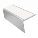 Heavy Duty Rake Back Aluminium Stair Nosing 2.75m, 62 x 56, white insert, Satin Silver finish