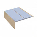 Double Channel Stair Nosing 2.75m Rake Back 93mm Tread, aura insert, Satin Bronze finish