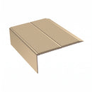 Double Channel Stair Nosing 2.75m Rake Back 93mm Tread, beige insert, Satin Bronze finish