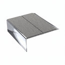 Double Channel Aluminium Stair Nosing 93mm MorGrip Vinyl, everest - exterior grip insert, Mirrorflect Silver finish