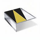 Double Channel Stair Nosing 2.75m Rake Back 93mm Tread, hazard insert, Mirrorflect Silver finish