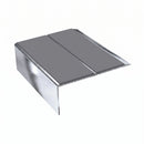 Rake Back Double Channel Stair Nosing 3.22m 93mm Tread Vin, mid grey insert, Mirrorflect Silver finish