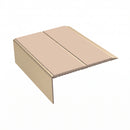 Rake Back Double Channel Stair Nosing 3.22m 93mm Tread Vin, sahara insert, Satin Bronze finish