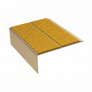 Double Channel Aluminium Stair Nosing 93mm MorGrip Vinyl, solar - mor grip insert, Satin Bronze finish