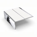 Double Channel Stair Nosing 2.75m Rake Back 93mm Tread, white insert, Mirrorflect Silver finish