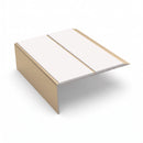 Rake Back Double Channel Stair Nosing 2.44m 93mm Vinyl, white insert, Satin Bronze finish