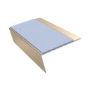 Rake Back Aluminium Stair Nosing | Single Channel | 3.22m , aura insert, Satin Bronze finish