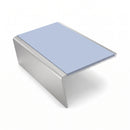 Single Channel Aluminium Stair Nosing 2.44m PVC Insert, aura insert, Satin Silver finish