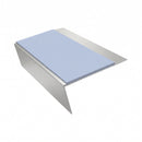 Rake Back Aluminium Stair Nosing | Single Channel | 3.22m , aura insert, Satin Silver finish