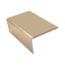 Single Channel Stair Nosing 2.75m | Rake Back | Aluminium , beige insert, Satin Bronze finish