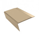 Rake Back Aluminium Stair Nosing | Single Channel | 3.22m , beige insert, Satin Bronze finish