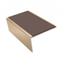 Aluminium Stair Nosing 3.22m Rake Back Single Channel, brown insert, Satin Bronze finish