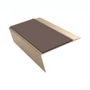 Rake Back Aluminium Stair Nosing | Single Channel | 3.22m , brown insert, Satin Bronze finish