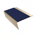 Rake Back Aluminium Stair Nosing | Single Channel | 3.22m , dark blue insert, Satin Bronze finish