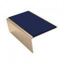 Aluminium Stair Nosing 3.22m Rake Back Single Channel, dark blue insert, Satin Bronze finish