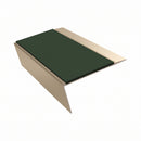 Rake Back Aluminium Stair Nosing | Single Channel | 3.22m , dark green insert, Satin Bronze finish