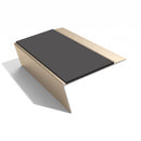 Rake Back Aluminium Stair Nosing | Single Channel | 3.22m , dark grey insert, Satin Bronze finish