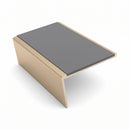 Aluminium Stair Nosing 3.22m Rake Back Single Channel, dark grey insert, Satin Bronze finish