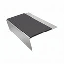 Rake Back Aluminium Stair Nosing | Single Channel | 3.22m , dark grey insert, Satin Silver finish