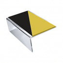 Single Channel Aluminium Stair Nosing 2.44m PVC Insert, hazard insert, Mirrorflect Silver finish