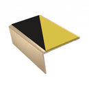 Single Channel Stair Nosing 2.75m | Rake Back | Aluminium , hazard insert, Satin Bronze finish