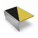 Single Channel Stair Nosing 2.75m | Rake Back | Aluminium , hazard insert, Satin Silver finish